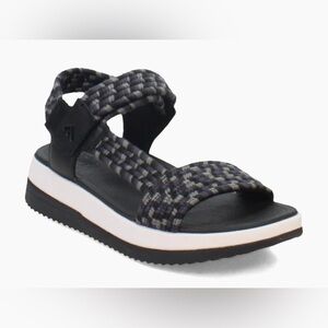 FitFlop Surff Art Webbing Back Strap Black Sandals Size 9